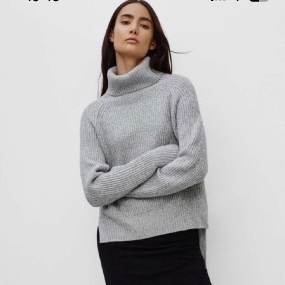 Aritzia Wilfred Free Knit Cozy Merino Wool Turtleneck Coastal Sweater Size XS